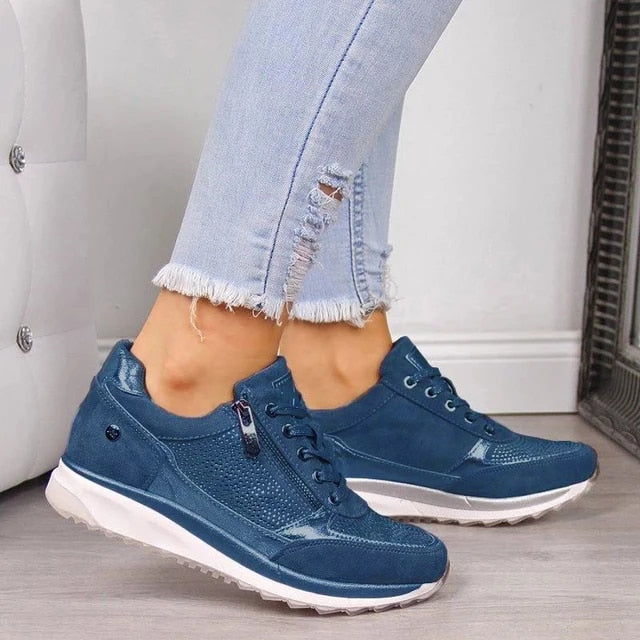 Elsen™ | Smarte Metalliske Sneakers Med Lynlås