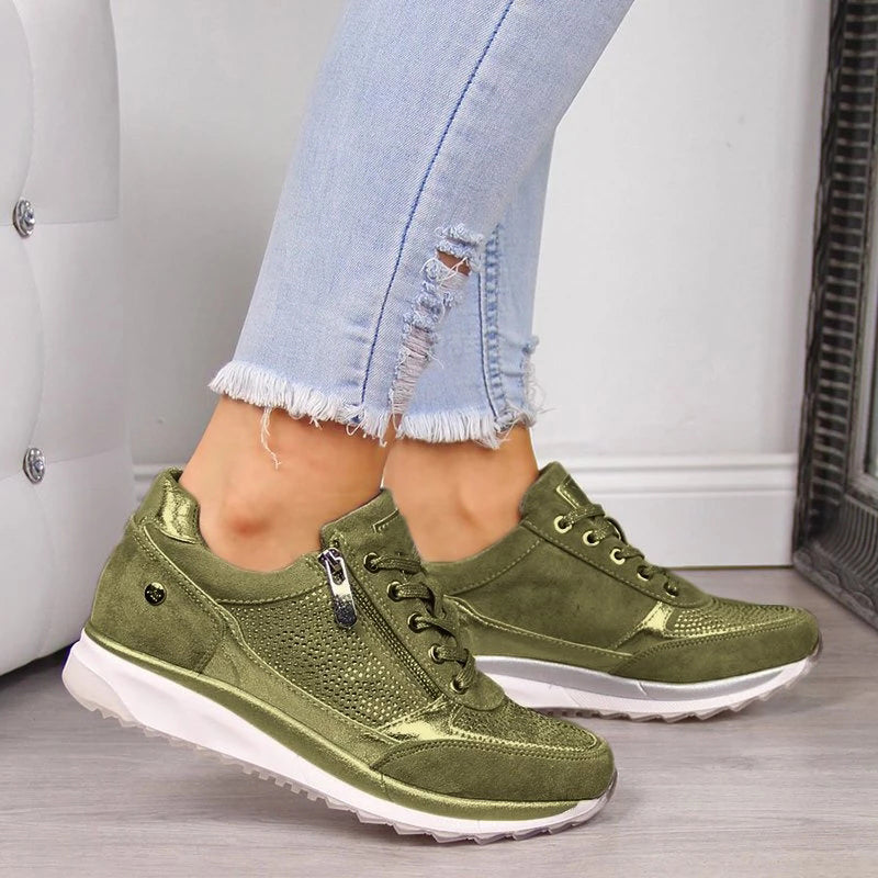 Elsen™ | Smarte Metalliske Sneakers Med Lynlås