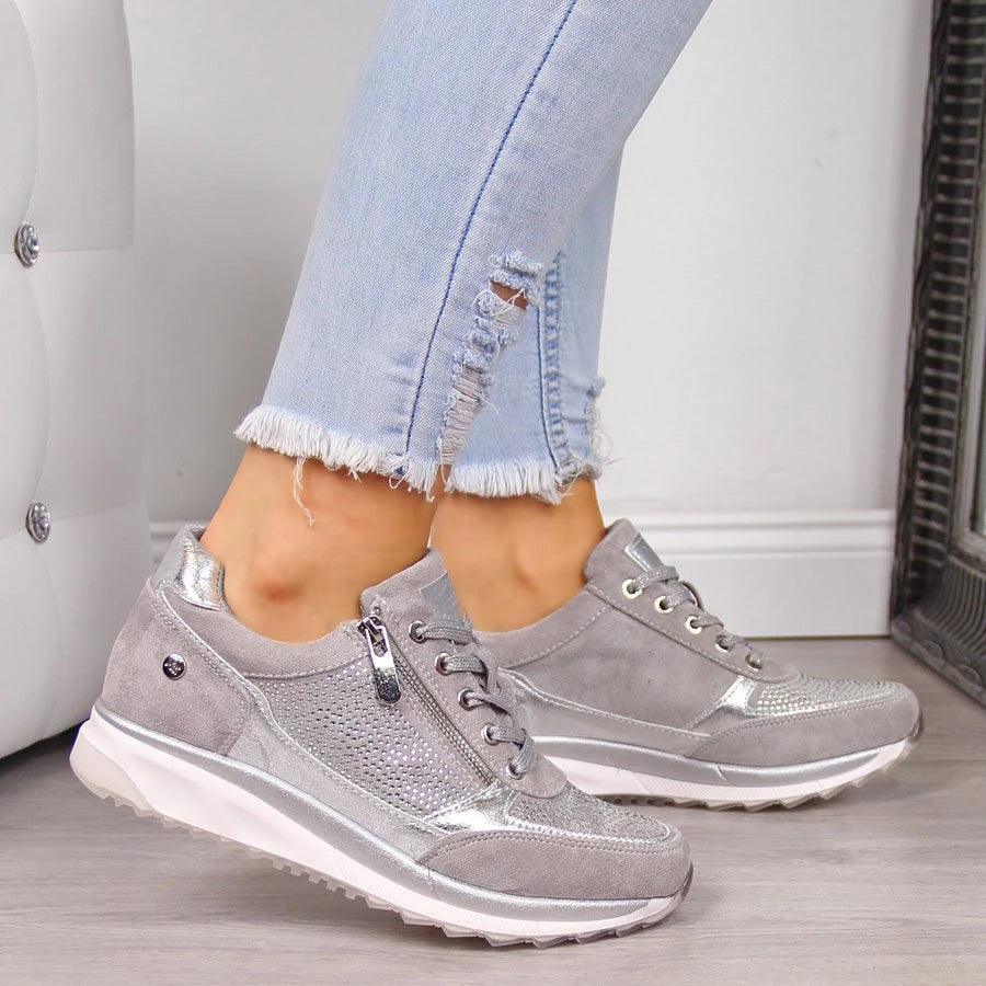Elsen™ | Smarte Metalliske Sneakers Med Lynlås