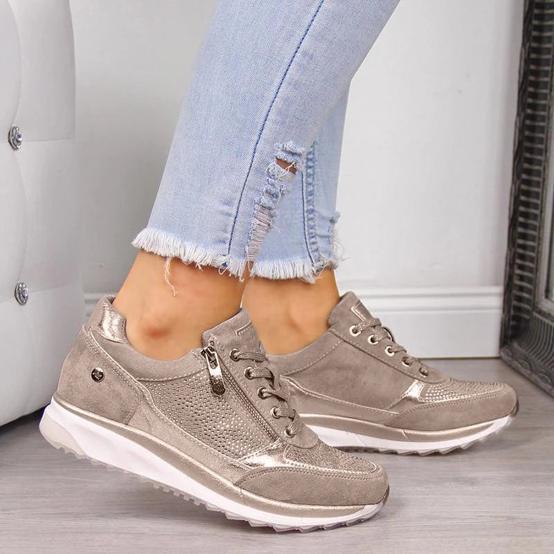 Elsen™ | Smarte Metalliske Sneakers Med Lynlås